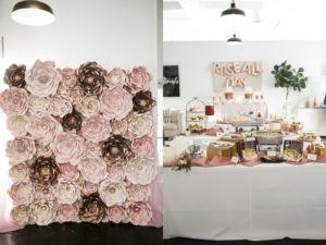 floral photo wall and Park Studios interior