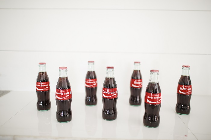 custom Coca-Cola bottles for 40th birthday
