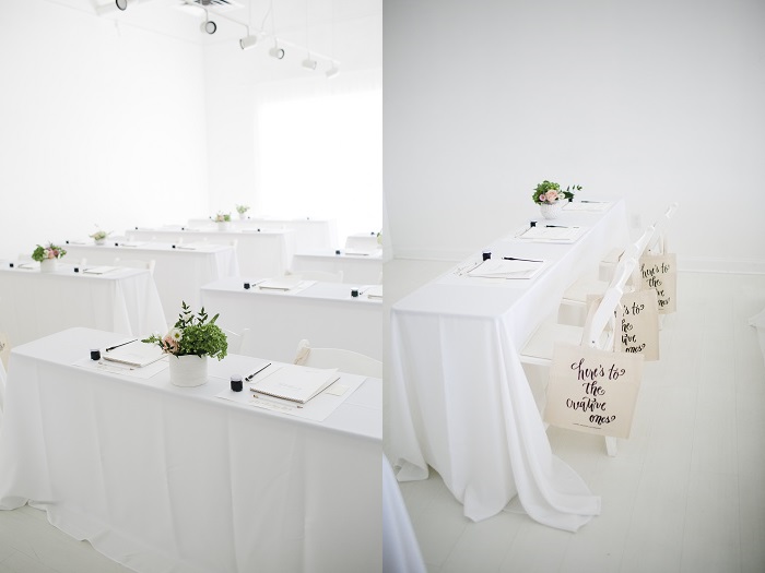 beautiful white tables