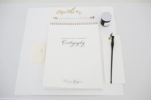 calligraphy workshop place setting