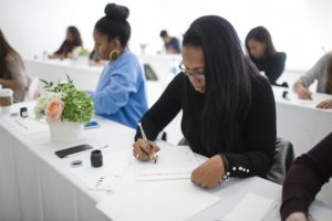 calligraphy workshop 2018 table practice