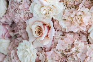 stunning and lush blush floral table runner