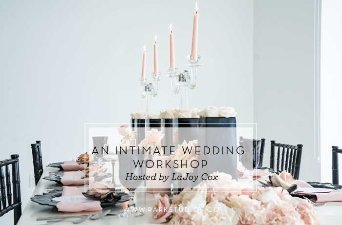 black and blush wedding table