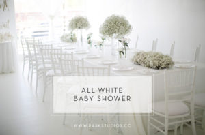 all-white baby shower