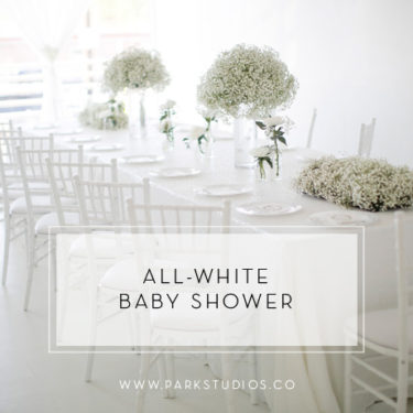 all-white baby shower