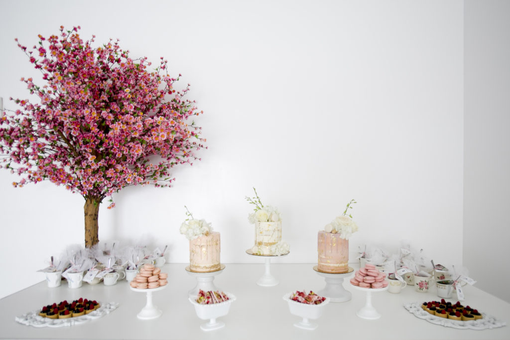 tea party baby shower dessert table